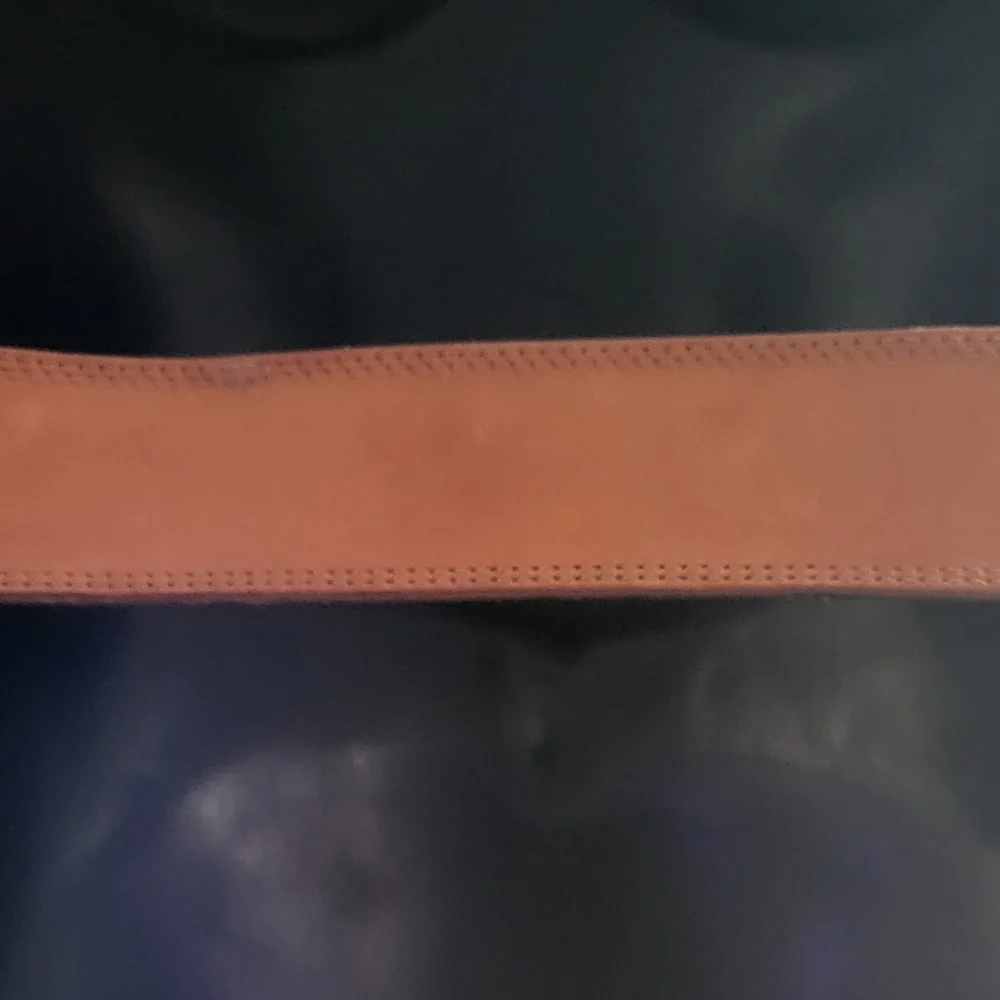 Conveyor women's belt tan cognac genuine leather brass buckle Italy